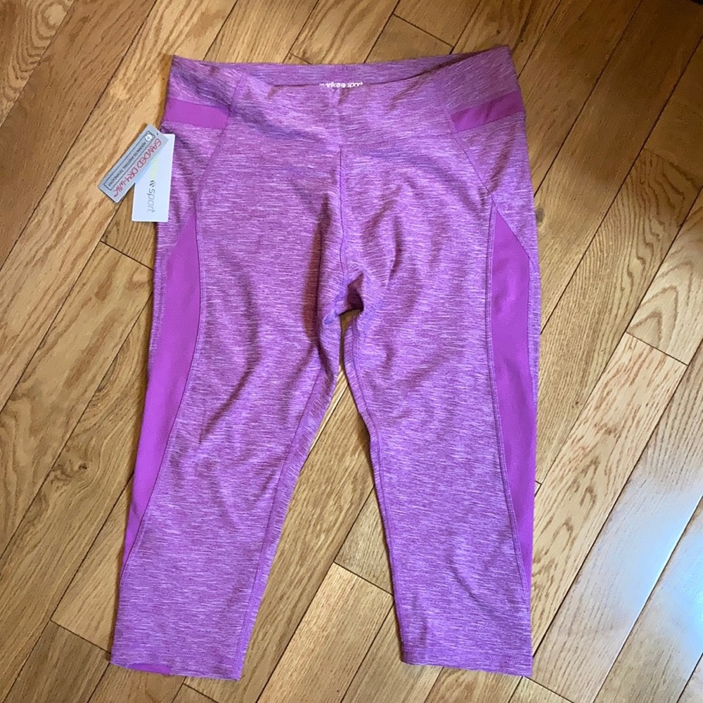 NWT! Marika Sport heathered pink cropped athletic pants
